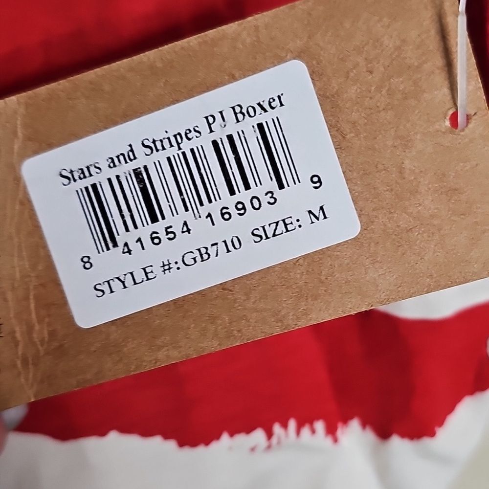 NWT Lazy One Medium Women's Blue Red and White Striped Boxer Pj Shorts - Picture 2 of 5